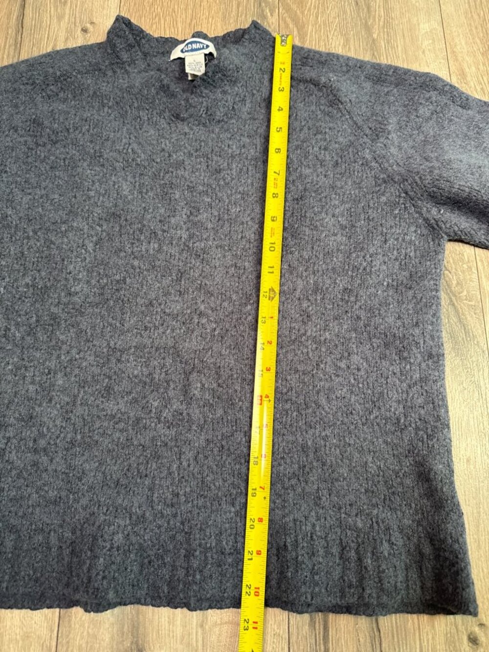 Old Navy Gray Wool-Blend Mock Neck Sweater Long Sleeve Womens L - Picture 5 of 6